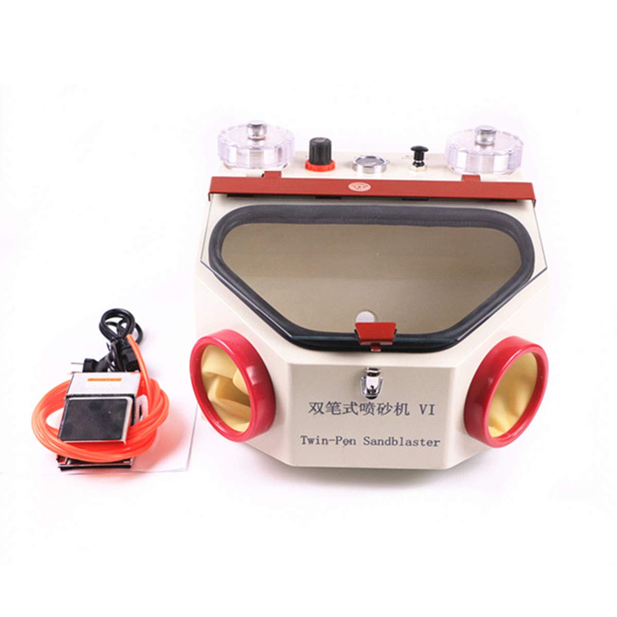 110V Two-Pen Sandblaster Machine for Jewelry Making & Dental Lab Work - Professional Sand Blasting Tool for Metal Cleaning, Surface Preparation & Engraving