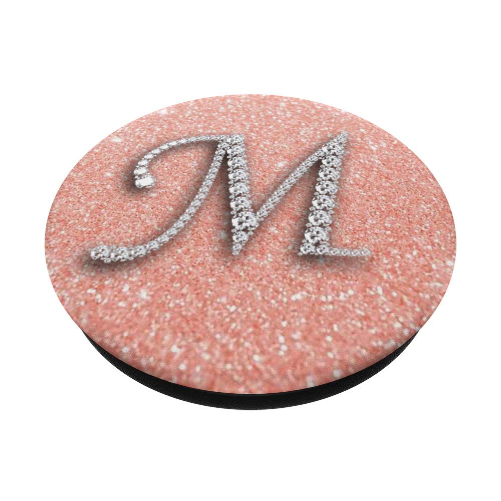 Rose Pink Capital Letter M PopSockets PopGrip - Swappable Phone & Tablet Grip with M Initial Design for Stylish Accessories and Secure Handling