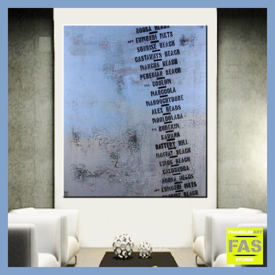 Next Stop Coolum 120cm x 100cm Sunshine Coast Blue Pop Art Canvas Wall Painting - Perfect for Living Room, Bedroom & Office Decor