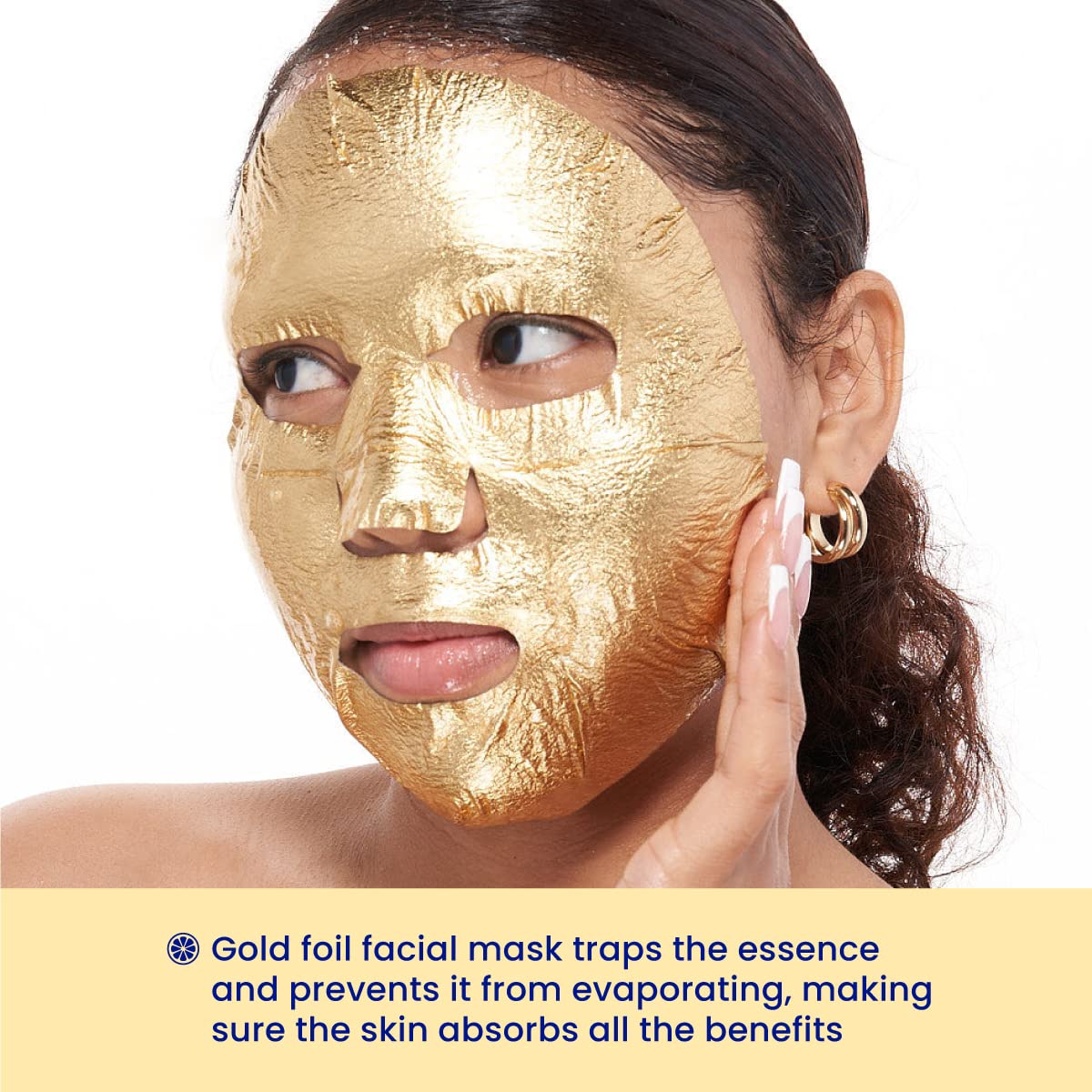 FACETORY K Beauty Brightening Sheet Mask with Gold Foil & Lemon Extract - 10 Pack Glowing Facial Mask for Hydration & Radiance | Perfect for Skincare Routine, Spa Day, or Self-Care Night