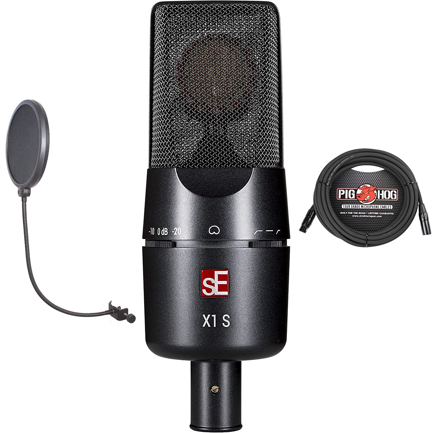 Briskdrop sE Electronics X1 S Condenser Microphone Kit with Pop Filter & XLR Cable - Professional Studio Recording, Podcasting & Voice Overs