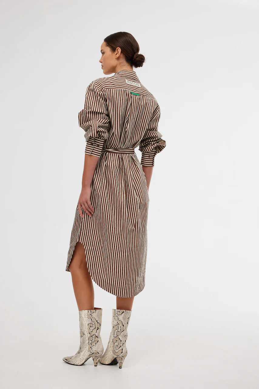BILLY SHIRT DRESS for Women - Persian/Clay Color - Casual Long Sleeve Button Down Tunic Dress for Work, Office, and Everyday Wear