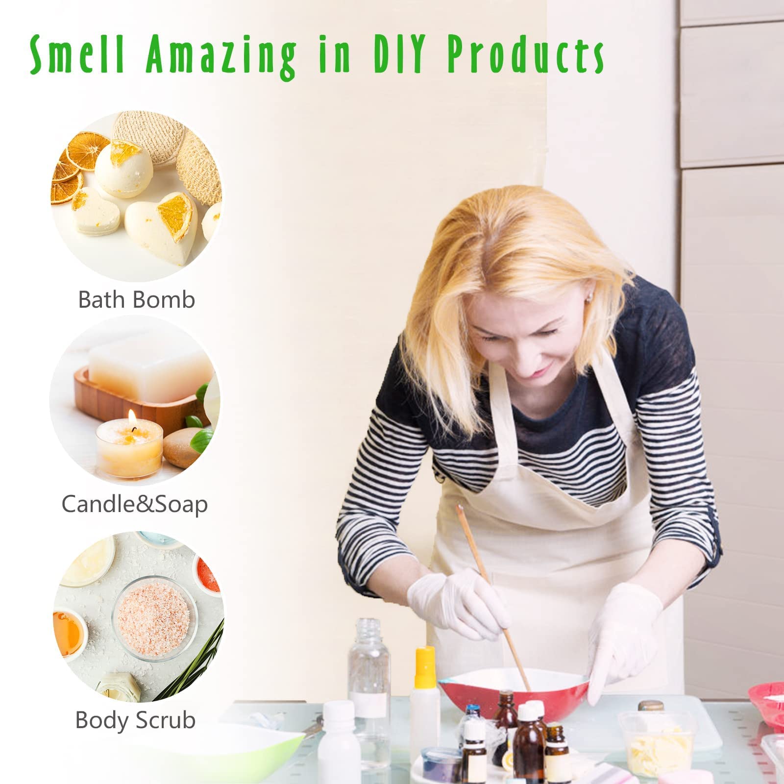 MitFlor 12 Bottles Premium Scented Oils for Diffuser, Soap & Candle Making - Summer & Spring Fragrance Essential Oils Set - Aromatherapy Gift for Home, Spa & DIY Crafts