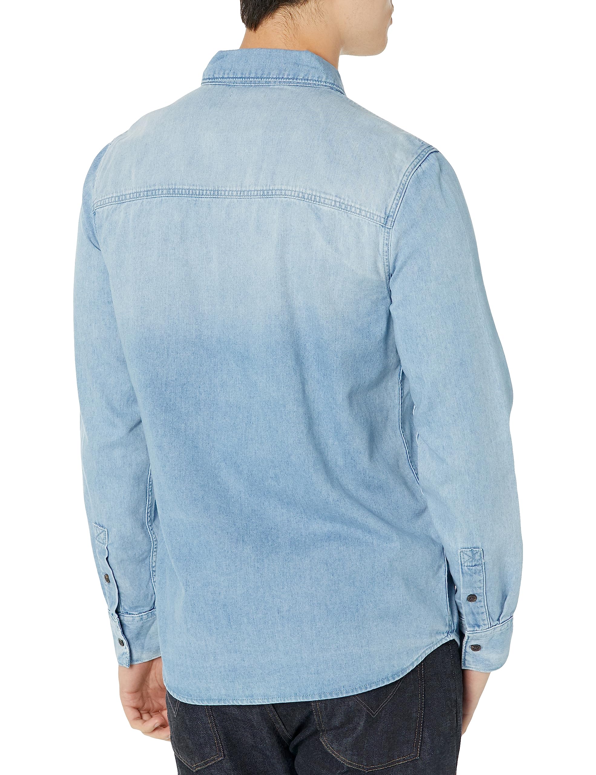 PAIGE Men's Abraham Denim Shirt - Classic Blue Denim Button-Up Shirt for Casual & Smart Casual Outfits | Perfect for Work, Date Night & Weekend Wear