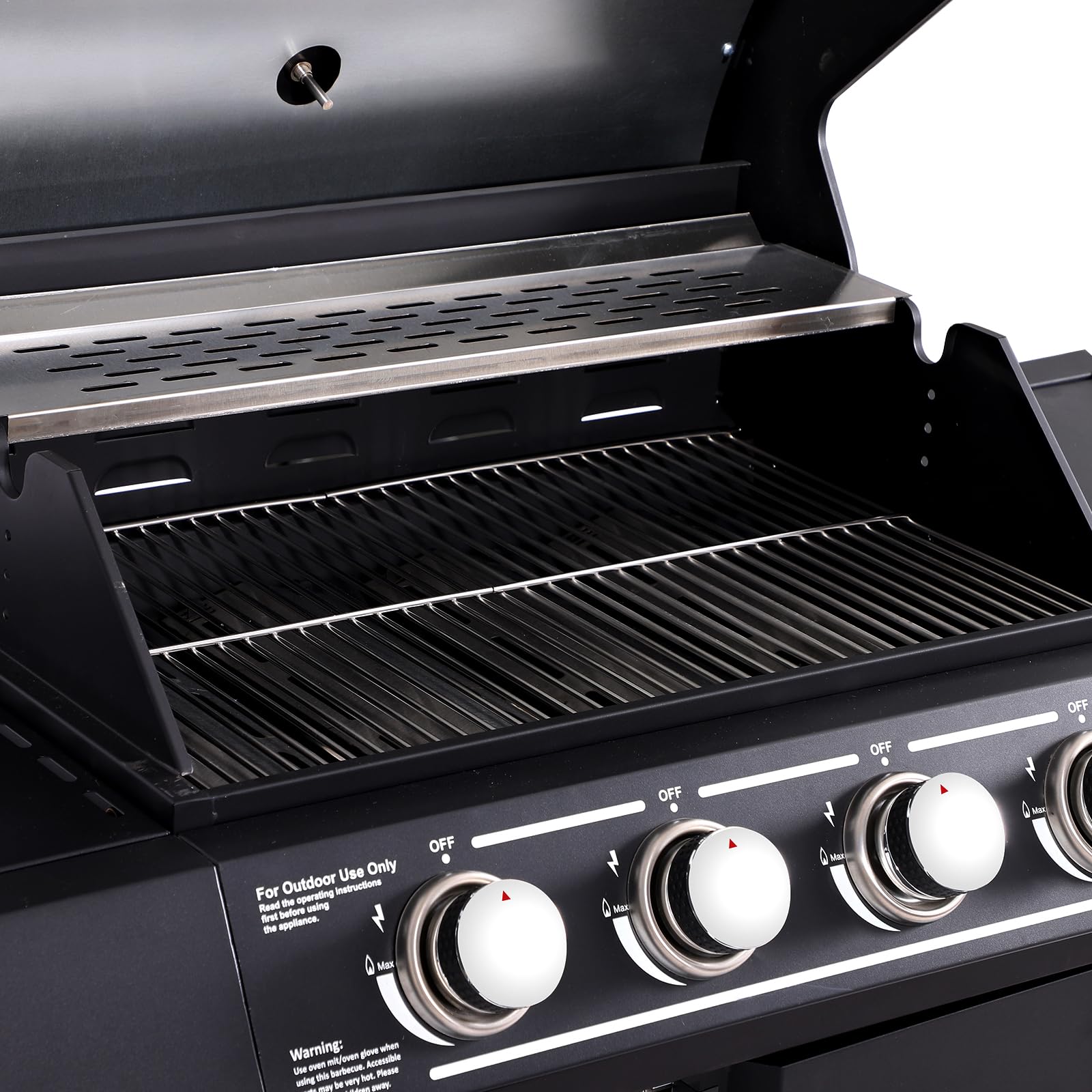 4-Burner Propane Gas Grill with Side Burner – 50,000 BTU Outdoor BBQ Grill with Cast Iron Cooking Grate & Wheels – Perfect for Backyard, Patio, Garden & Camping Cookouts