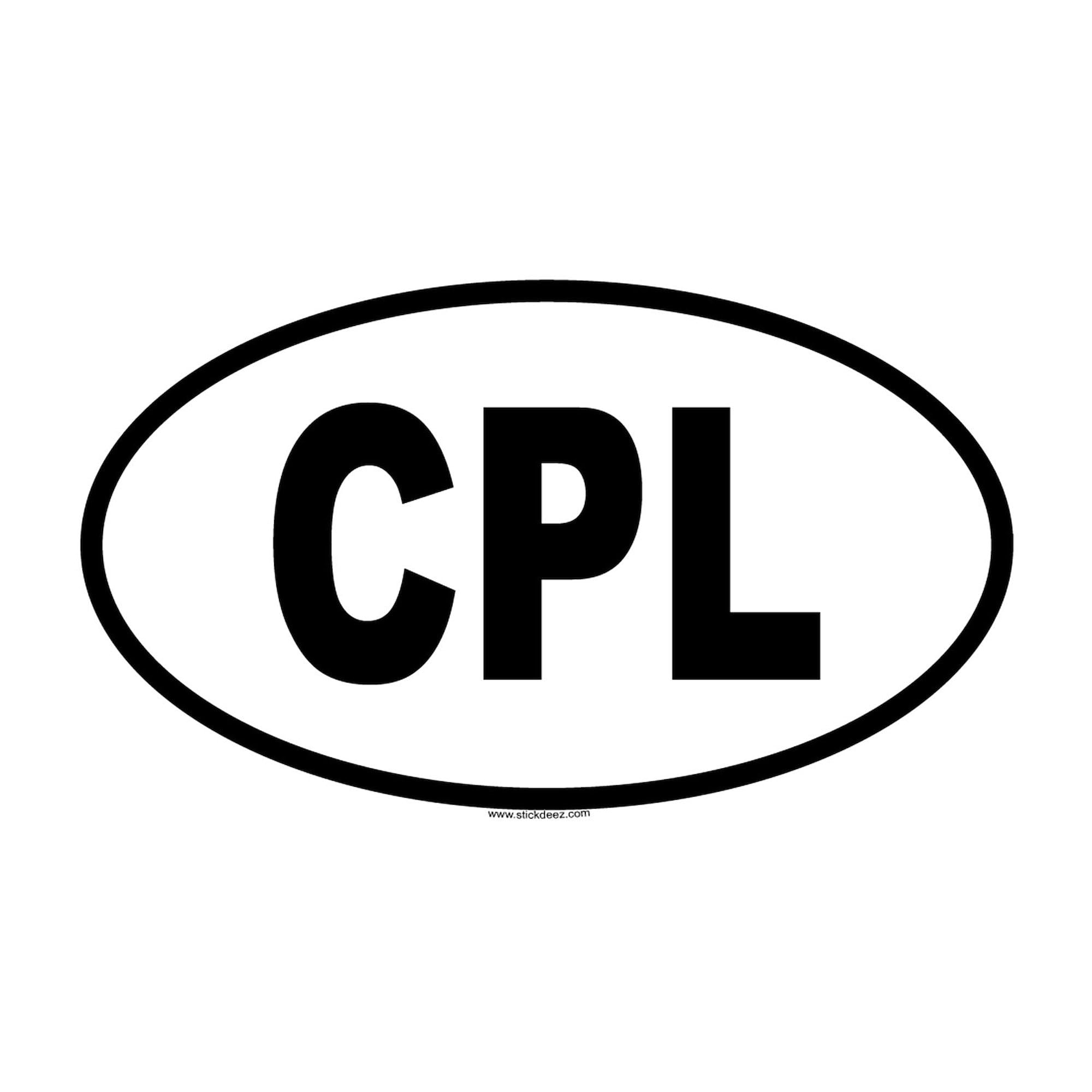 CPL Oval Car Bumper Sticker - Durable Decal for Vehicles & Laptops