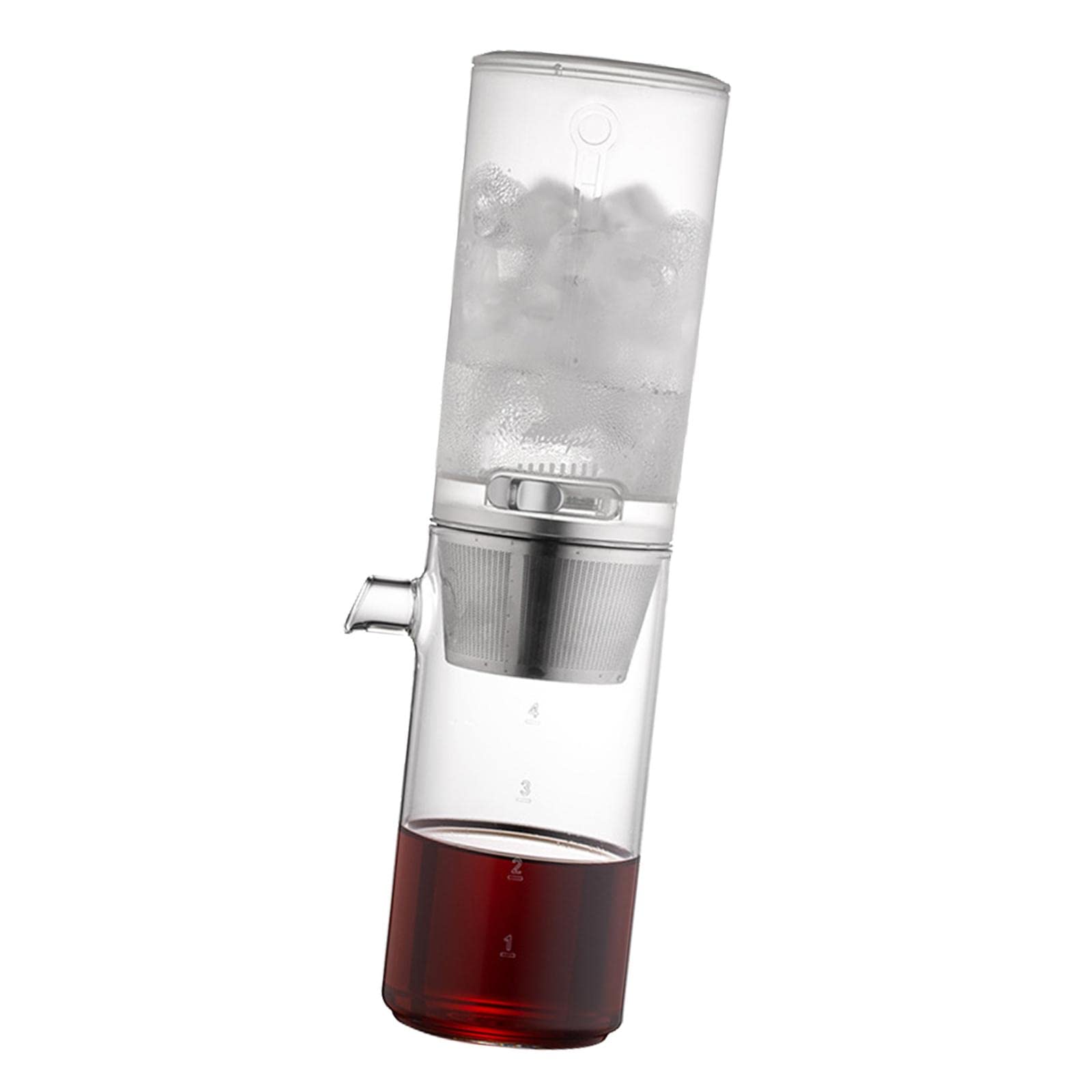 MagiDeal Portable Cold Brew Coffee Maker - Iced Coffee Machine with Drip Filter for Espresso & Cold Extraction, White - Perfect for Home, Office & Outdoor Use