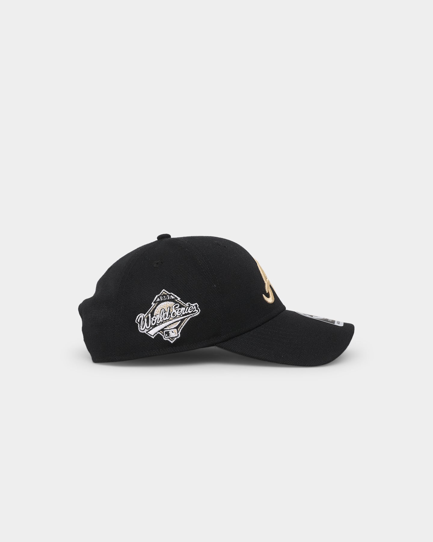 47 Brand Atlanta Braves Sure Shot 47 MVP DT Snapback Black Hat - Adjustable Baseball Cap for Men & Women - Perfect for Sports Fans, Casual Wear & Outdoor Activities