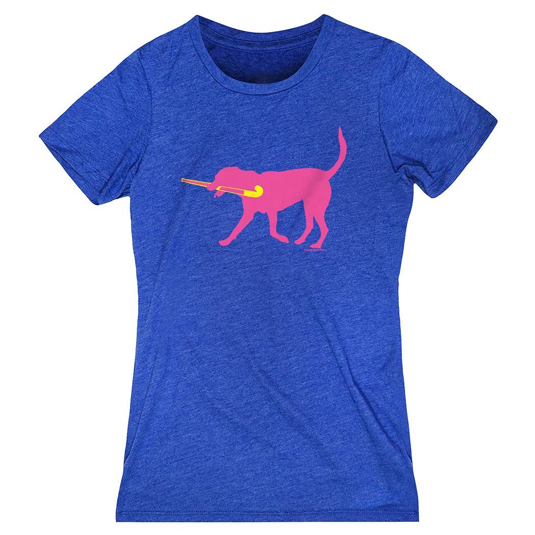 Fetch The Field Hockey Dog Women's Everyday T-Shirt | Comfortable Casual Field Hockey Tee for Women | Adult Sizes S-XXL | Perfect for Practice, Games & Fan Support