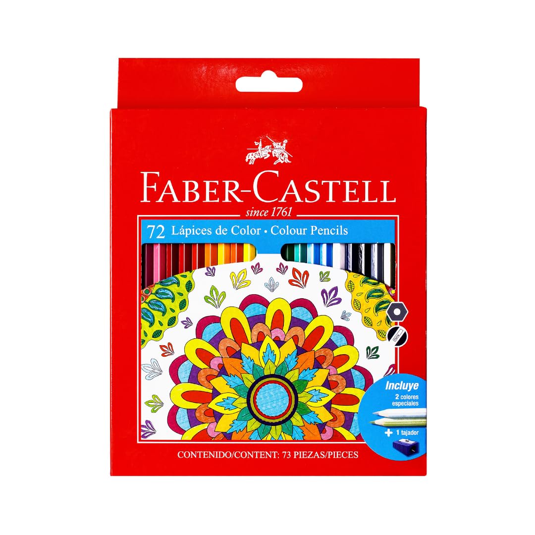 Faber-Castell 72 Premium Colored Pencils Set - Vibrant Artist Drawing Pencils with Wide Color Range from Primary to Subtle Shades for Adult Coloring, Sketching & Professional Artwork