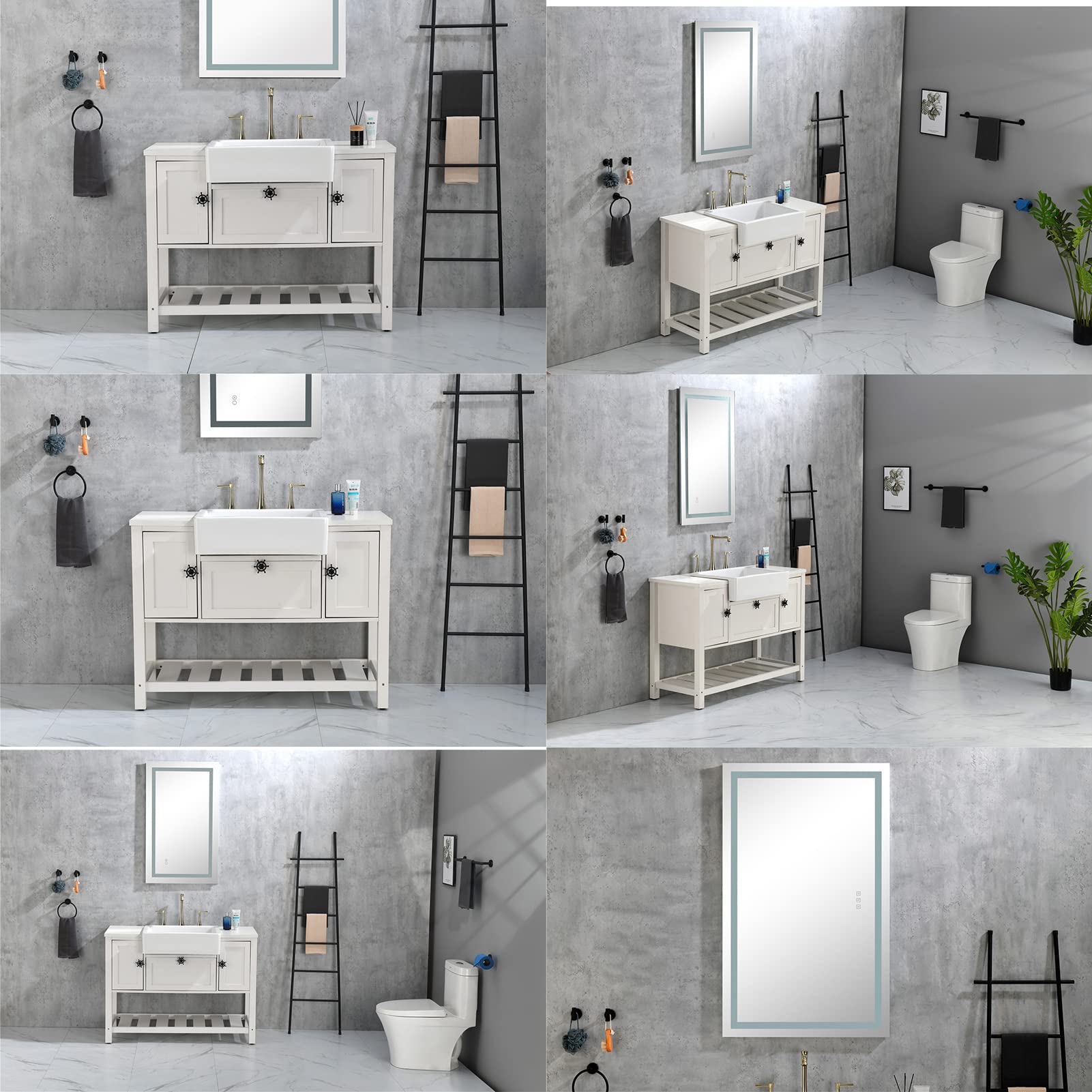 Smart LED Bathroom Mirror with Anti-Fog & Dimmable Lights - Adjustable White/Warm/Natural Lighting, Wall Mounted Vanity Mirror (40