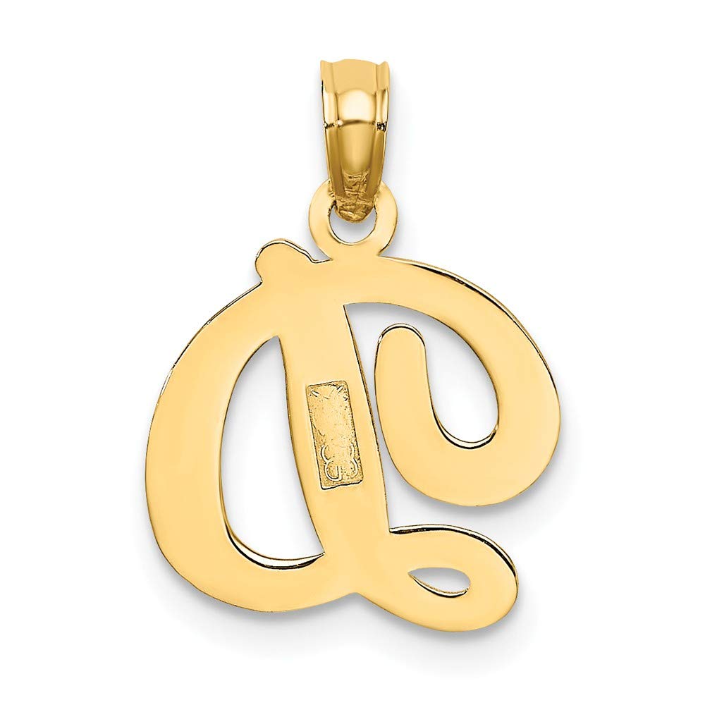 14K Solid Yellow Gold D Initial Letter Alphabet Charm Pendant - 11x13mm Personalized Jewelry for Necklace, Bracelet & Gift Giving