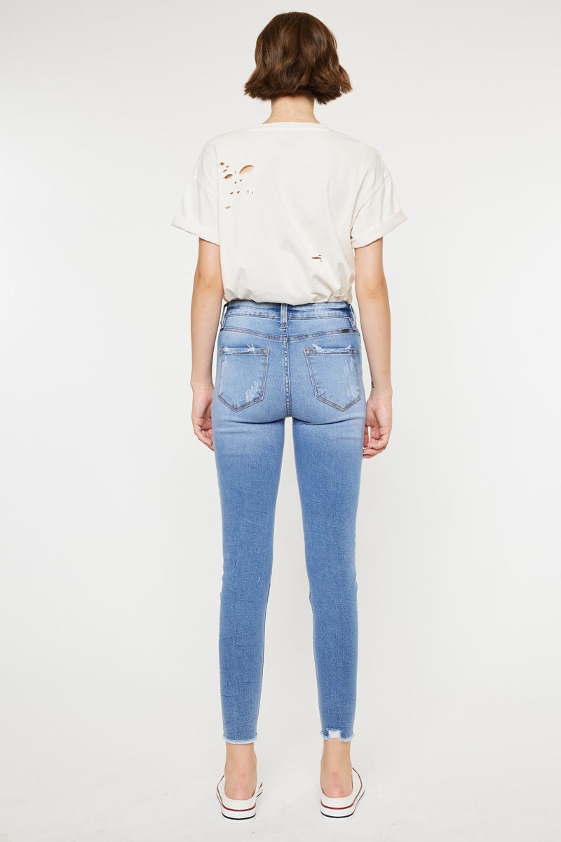 Cecilia High Rise Ankle Skinny Jeans for Women - Stretchy Slim Fit Denim Pants, Comfortable Everyday Wear for Casual Outfits and Date Nights