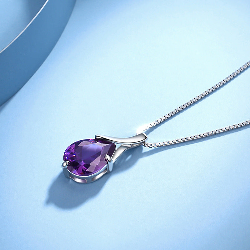 925 Sterling Silver Vintage Amethyst Pendant Necklace for Women - Elegant Jewelry Gift for Birthday, Anniversary & Special Occasions