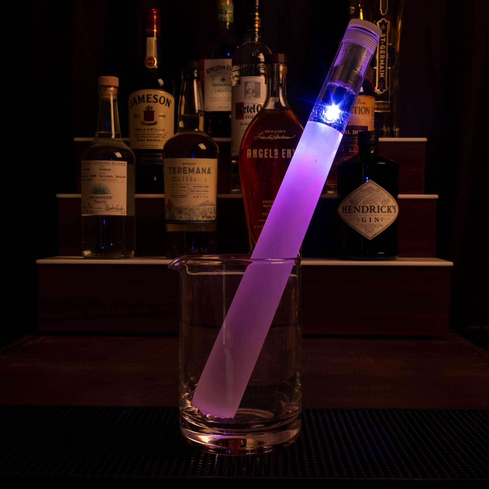 BarConic® Clear Acrylic Cocktail Muddler with Multicolor LED Lights - 30cm/12in Bar Stirring Tool for Mojitos, Old Fashioned & Mixology | Perfect for Home Bars, Parties & Professional Bartenders
