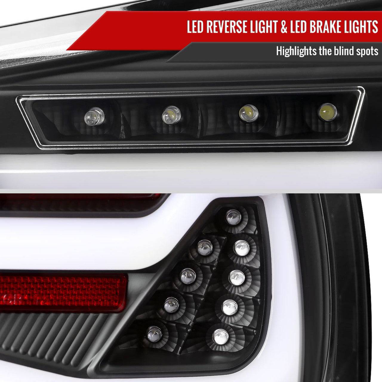Full LED Black Tail Lights with Fiber Optic Parking Light & Sequential Turn Signals for 2009-2011 BMW E90 3 Series 4DR Sedan - Left & Right Pair Assembly - Upgrade Your Ride for Night Driving & Enhanced Style