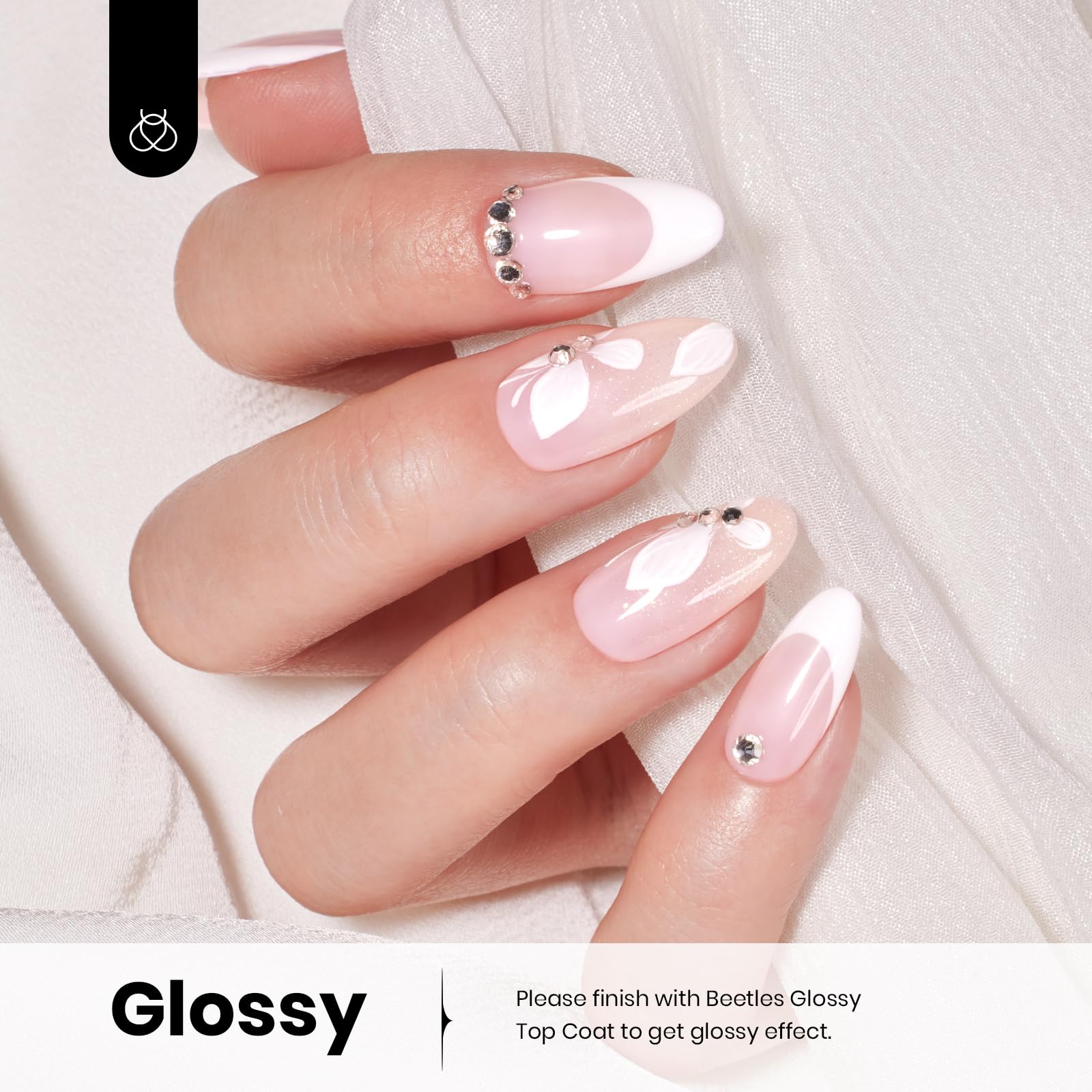 Beetles White Gel Nail Polish Kit - 15ml UV LED Soak Off Nail Gel for Home Salon & DIY Manicure | Pure Elegance Design, Gift for Women | Perfect for Nail Art, French Tips & Professional Nail Designs (1Pcs 0.5Oz Colorful Bottle)