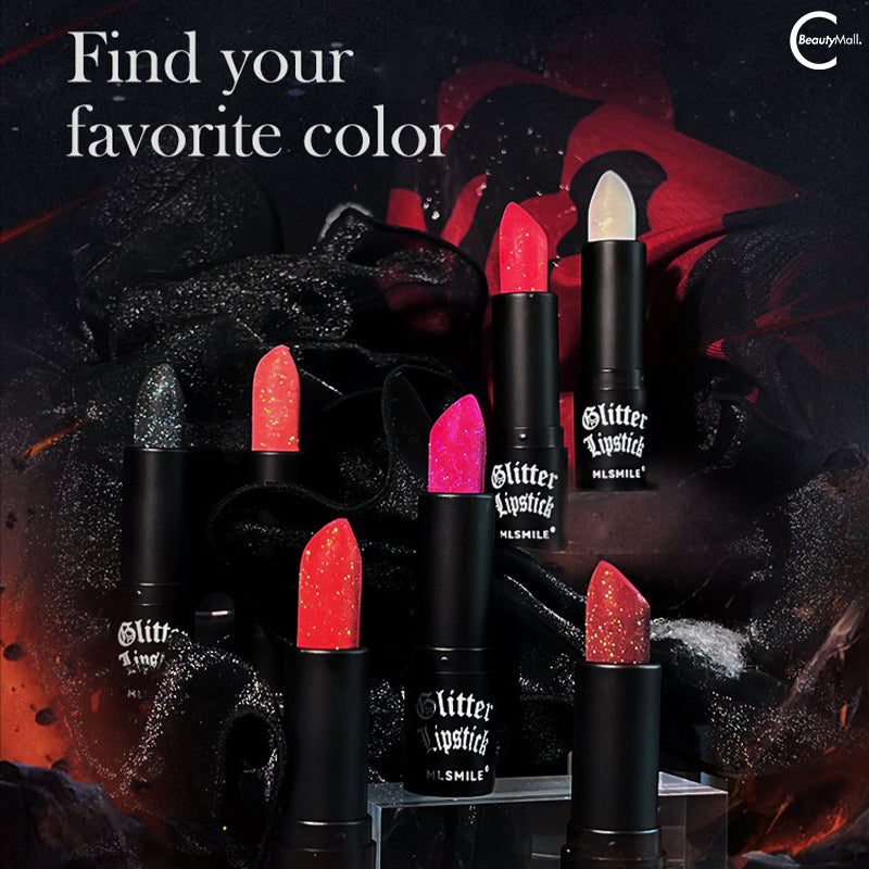 MLSMILE Glitter Shine Lipstick - Long Lasting Moisturizing Lipstick with High Pigment, Vegan & Cruelty Free - Perfect for Parties, Date Night & Special Occasions