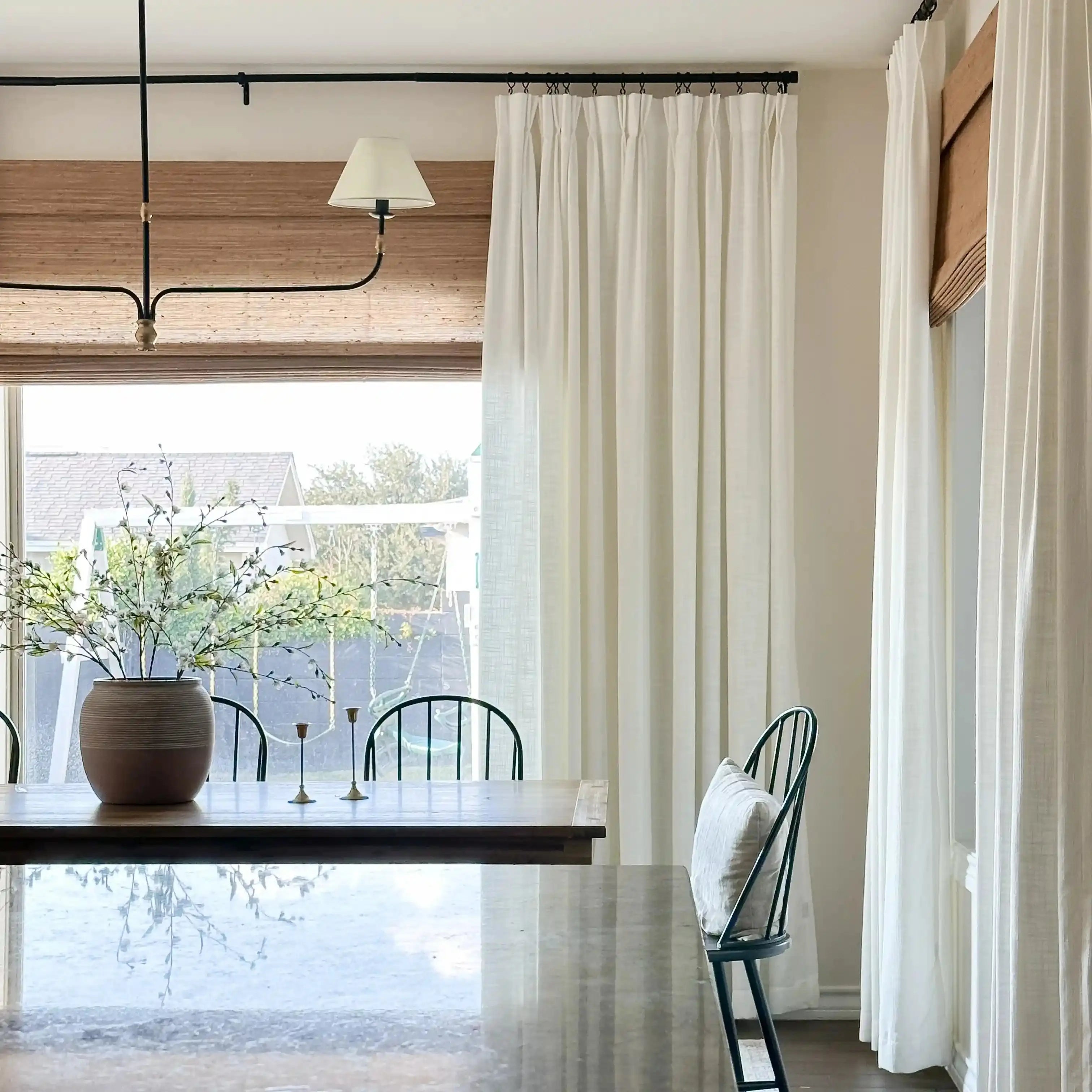 Natural Jute Bamboo Woven Window Shade - Eco-Friendly Room Darkening Blinds for Living Room & Bedroom - Sustainable Home Decor for Sun Protection & Privacy