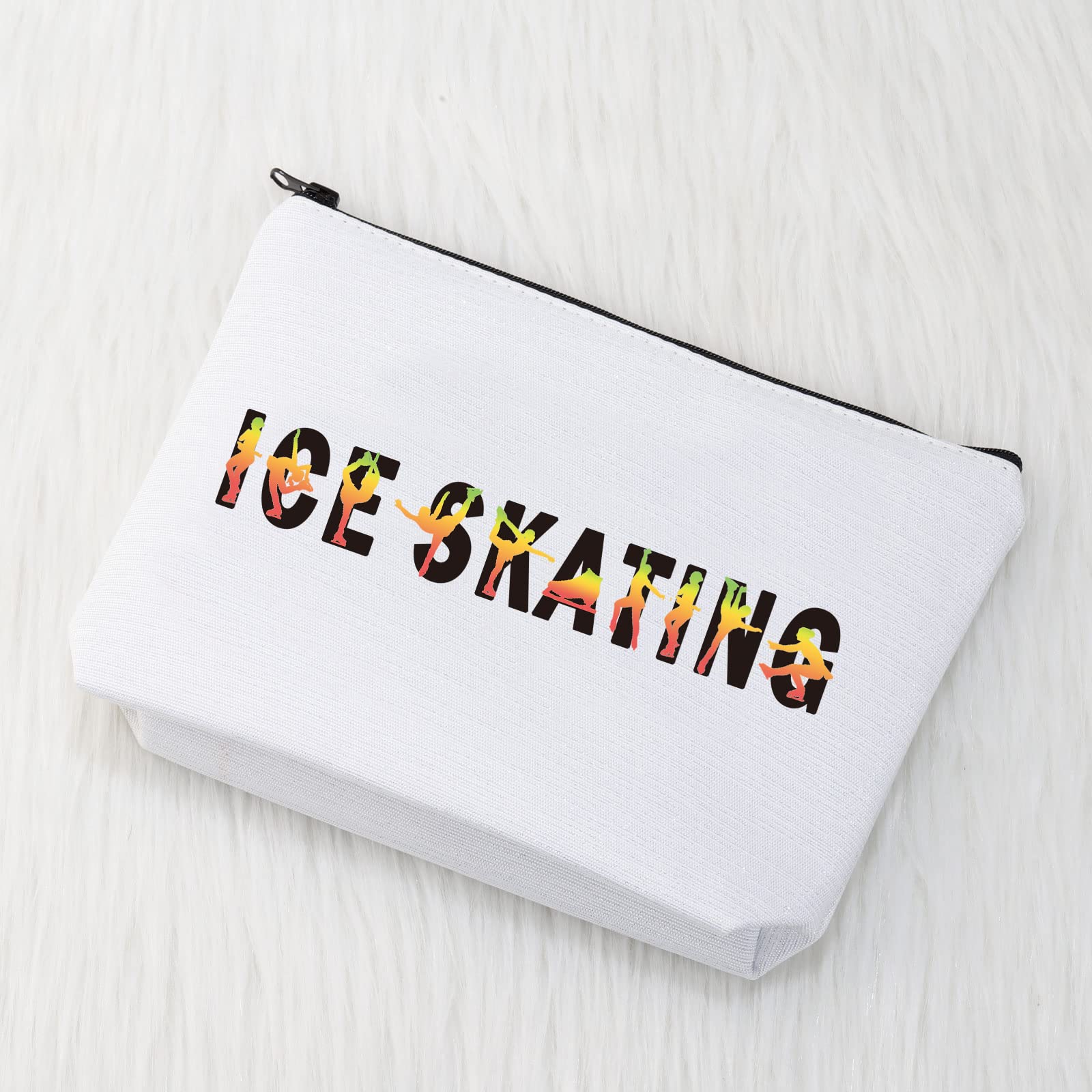 CMNIM Figure Skating Makeup Bag - Ice Skater Gifts for Women & Girls - Waterproof Cosmetic Pouch - Perfect for Skating Competitions, Practice & Travel Accessories