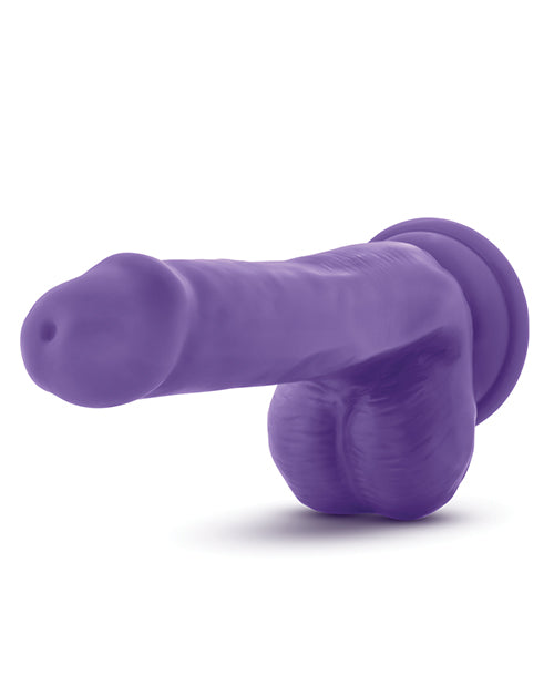 Au Naturel Bold Delight 6 Inch Purple Suction Cup Dildo - Premium Silicone Adult Toy for Solo Play & Couples Use in Bedroom