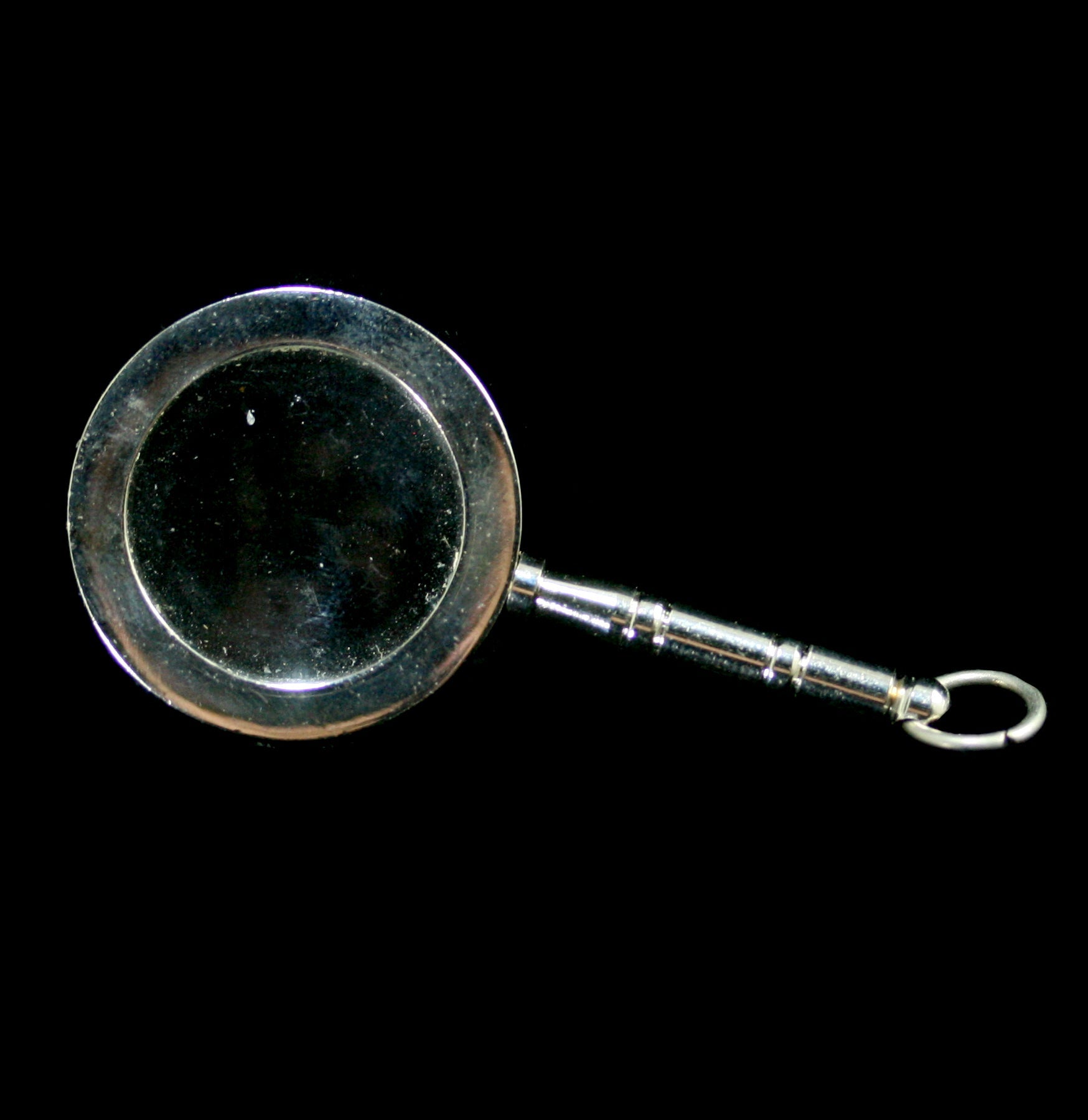 Chrome Magnifying Glass Keychain - Compact & Portable Magnifier for Reading Small Print, Perfect for Books, Maps, and DIY Crafts