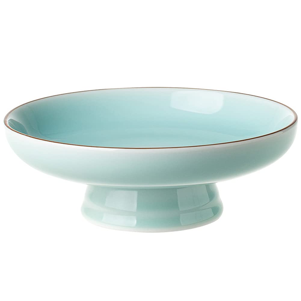 Ceramic Pedestal Bowl - Elegant Round Footed Fruit Dish for Dessert Display, Kitchen Counter & Table Decor - Perfect for Serving Fruits, Snacks & Centerpieces