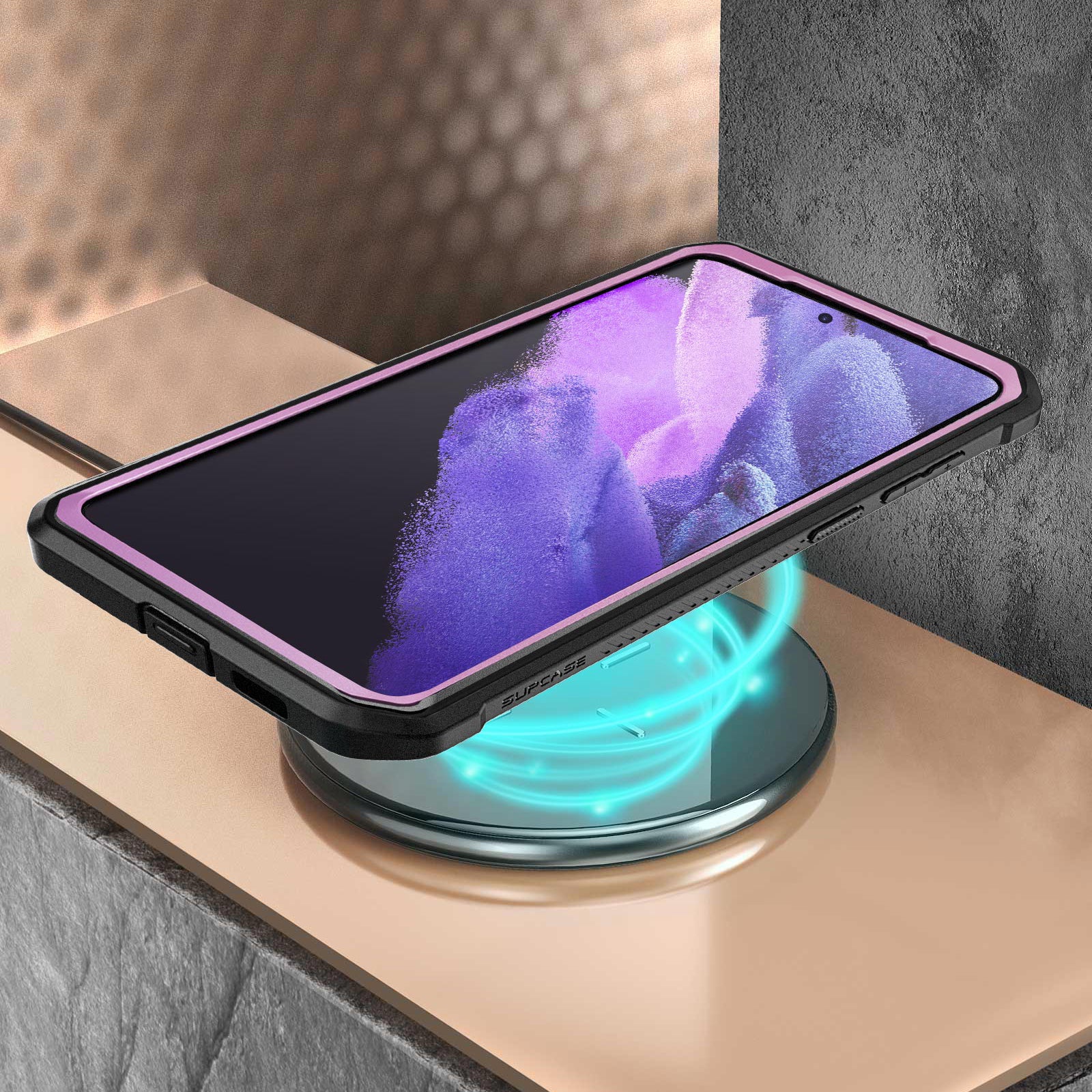 Samsung Galaxy S21 Unicorn Beetle Pro Rugged Case - Shockproof Protective Cover with Built-in Screen Protector, Metallic Purple - Perfect for Outdoor Activities, Construction Work & Extreme Sports