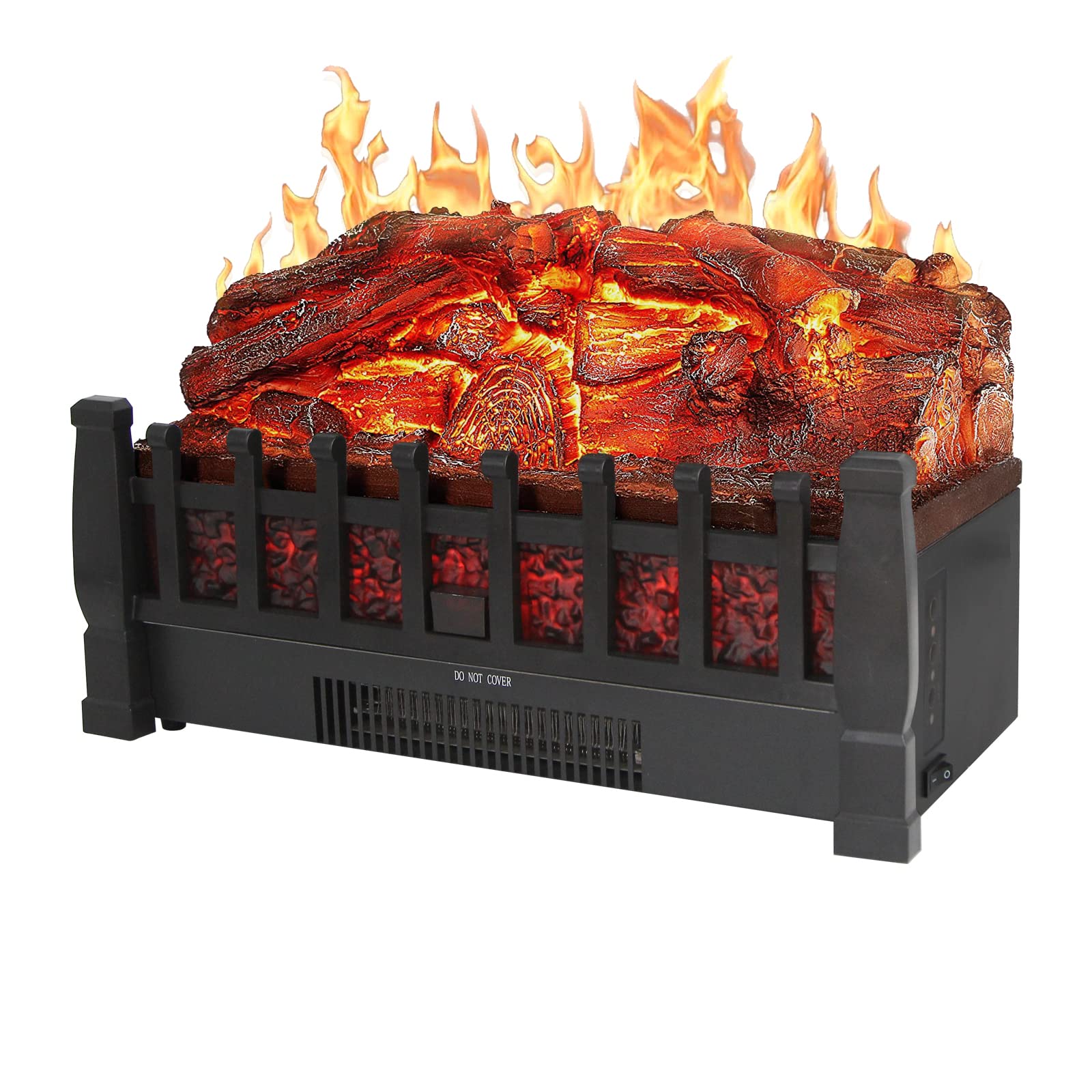 LINKLIFE 1500W Electric Fireplace Log Heater with Remote Control - Adjustable Temperature & Overheating Protection - Portable Indoor Fireplace for Home, Office & Bedroom Decor - Realistic Flame Effect for Cozy Winter Nights