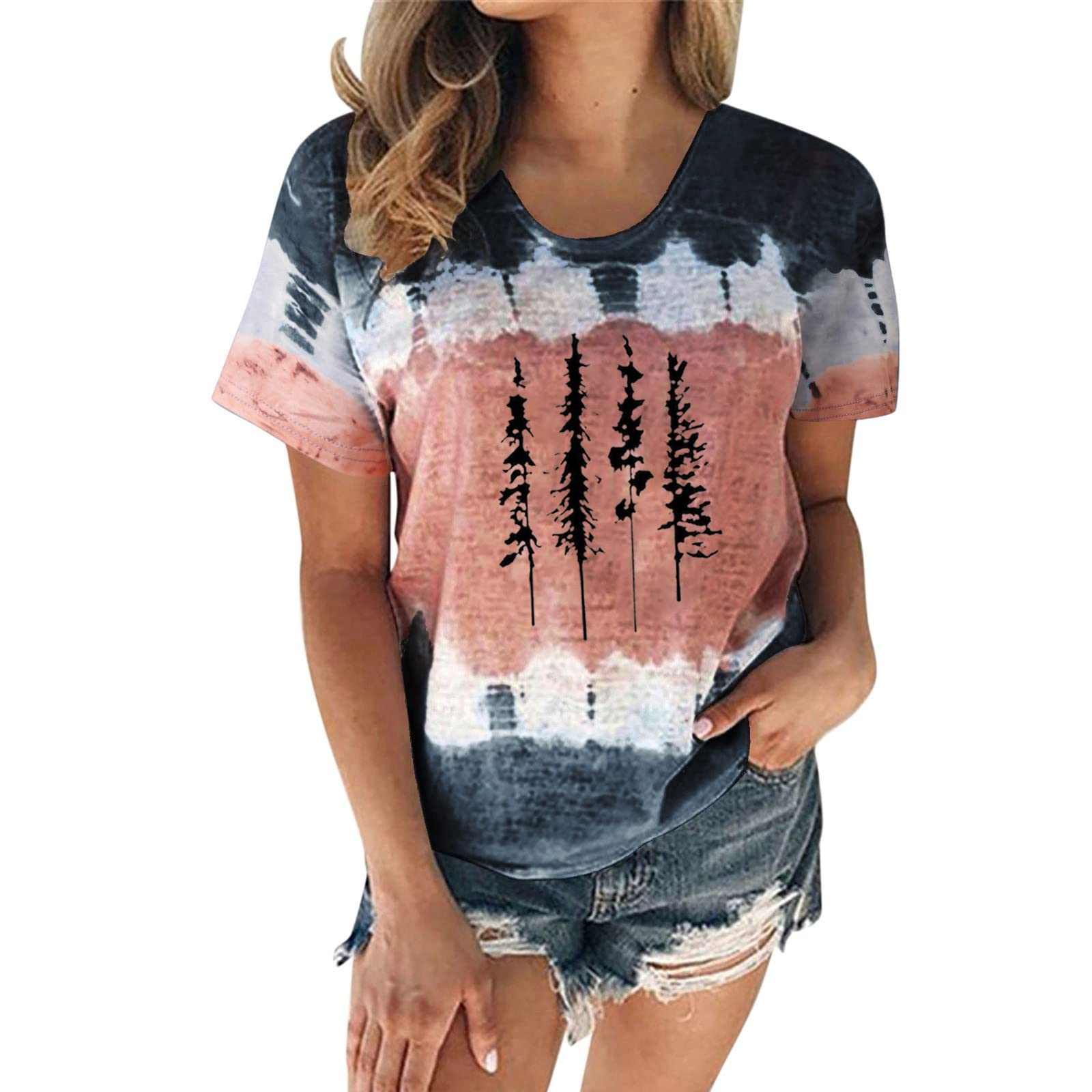 Women's Summer Tops - Casual Pleated Square Neck Blouse with Puff Sleeves | Loose Fit T-Shirt & Tee | Perfect for Beach Outings, Date Nights & Casual Wear