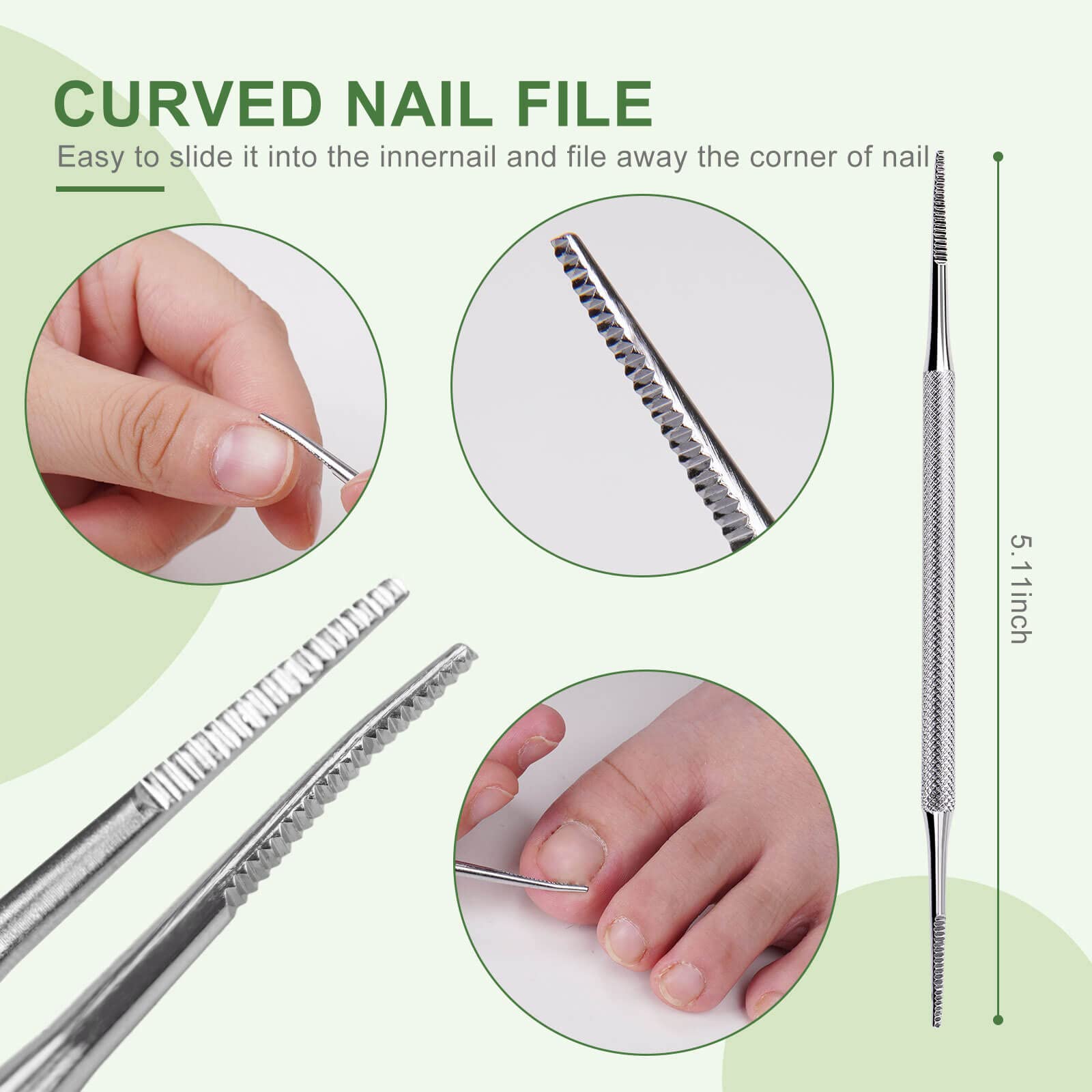 5 PCS Professional Stainless Steel Ingrown Toenail Removal Kit - Pedicure & Manicure Tools for Nail Correction, Pain Relief & Polish Care - Perfect for Home Nail Treatment & Salon Use
