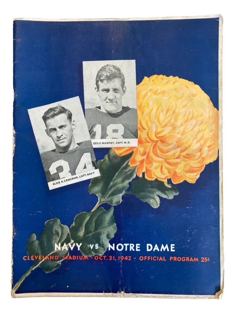 Notre Dame vs Navy October 31, 1942 Official Football Game Program - Vintage College Football Memorabilia for Collectors & Sports Fans