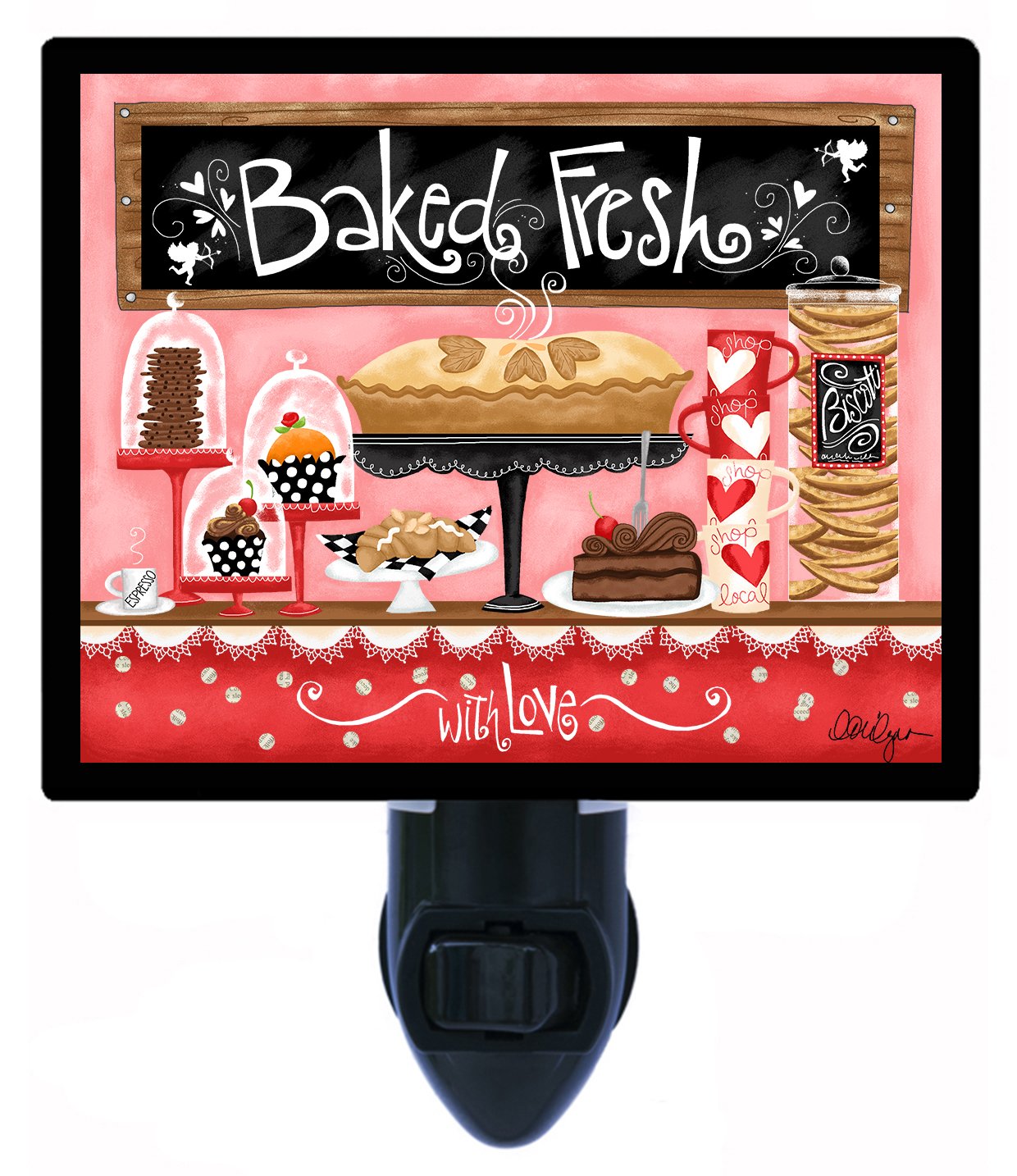 Bakery-Themed LED Night Light for Kitchen - Sweet Desserts & Cakes Decor, Perfect for Bedroom, Nursery, or Hallway Night Lighting