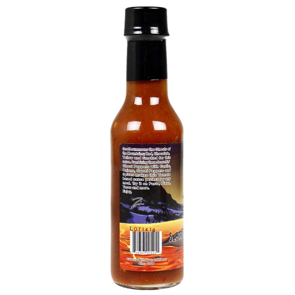 Scott's Scorchin' Ghost Pepper Hot Sauce - 5 Oz Bottle of Extra Spicy Volcanic Pepper Sauce - Perfect for Wings, Tacos, Burgers & BBQ