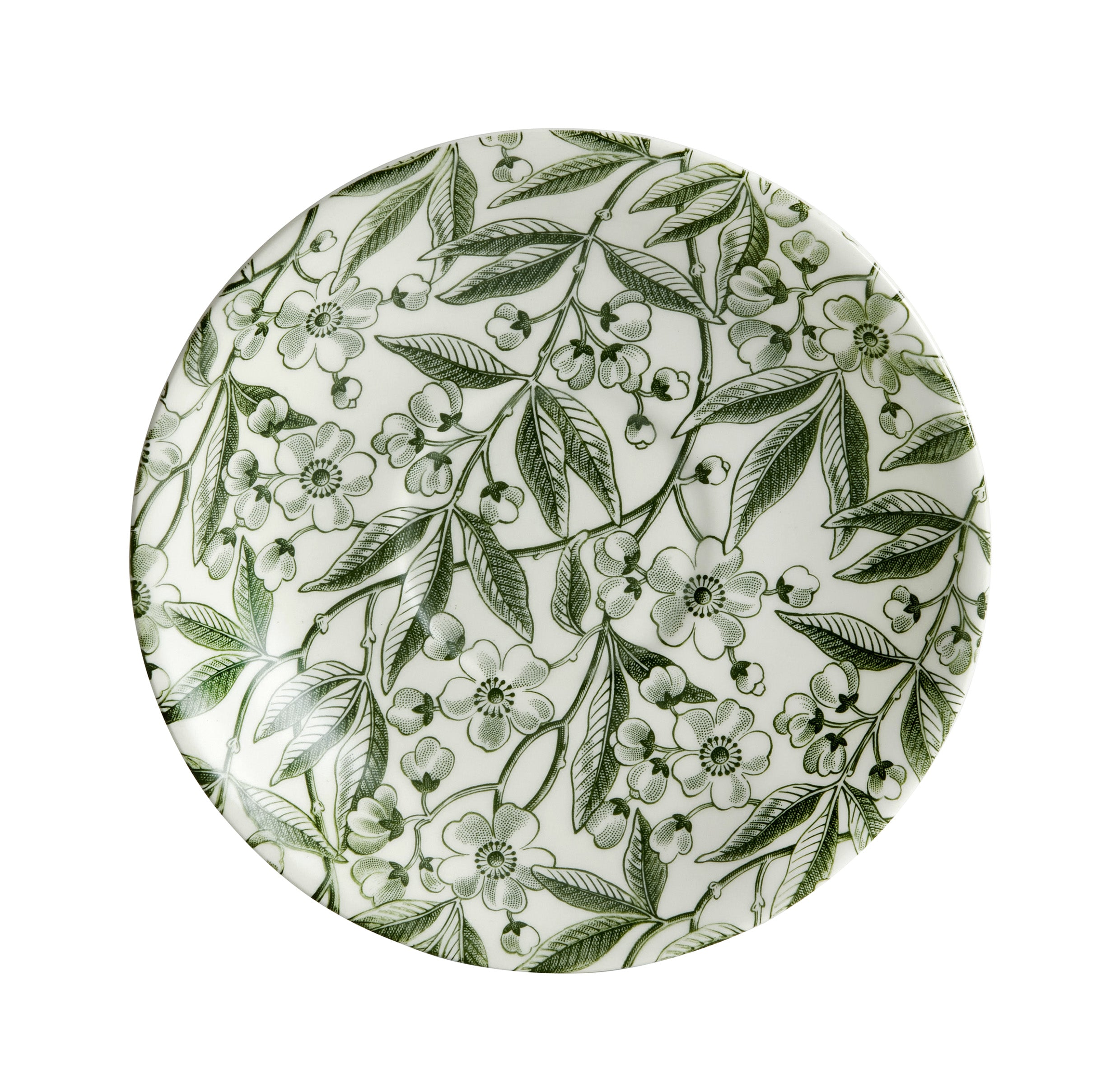 Burleigh Green Prunus Dinnerware Set - Elegant Floral Ceramic Plates & Bowls for Fine Dining - Perfect for Dinner Parties, Holiday Meals & Home Decor