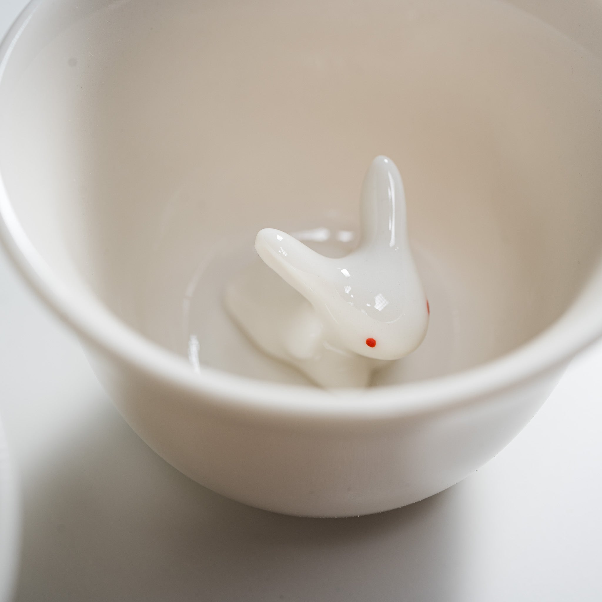 Japanese Rabbit Pair Sake Cup Set - Handmade Ceramic Drinking Cups for Sake, Tea or Coffee - Perfect for Romantic Dates, Japanese Tea Ceremonies & Gift Giving