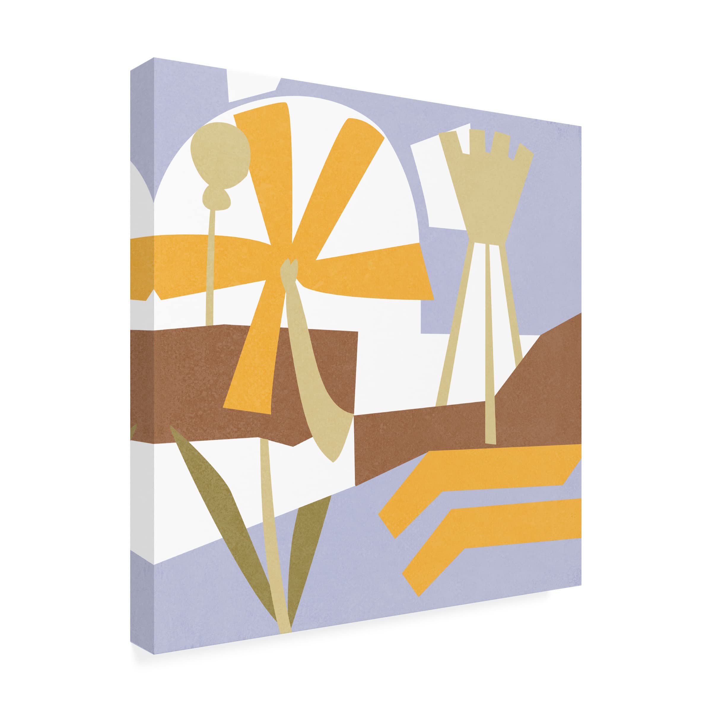 Melissa Wang 'Lavenderland Pinwheel III' Canvas Wall Art Print - Modern Floral Home Decor for Living Room, Bedroom & Office