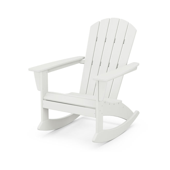 POLYWOOD Nautical Adirondack Rocking Chair - All-Weather Outdoor Rocking Chair for Patio, Deck, Garden & Beach - Durable & Comfortable Furniture