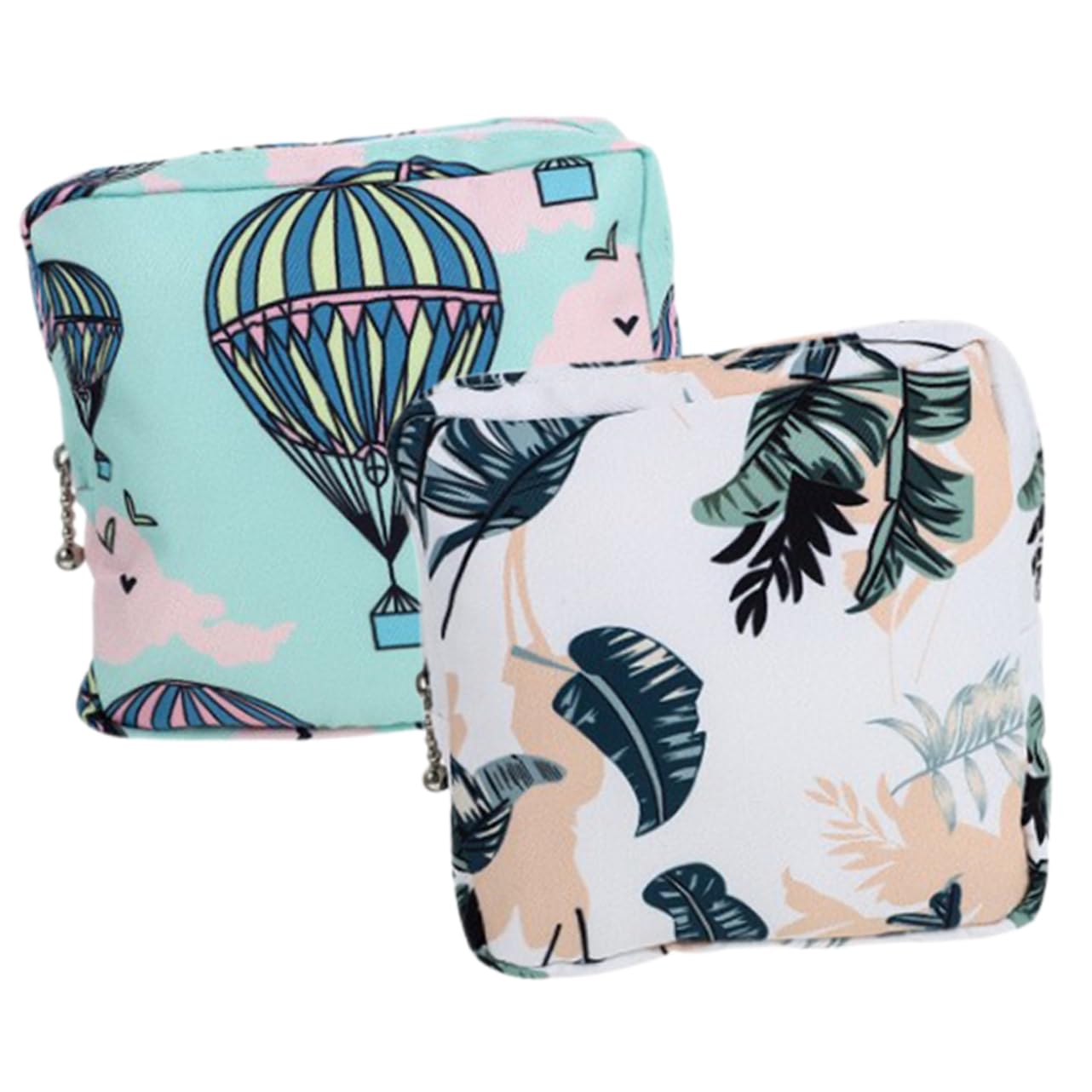 Outanaya 2-Pack Sanitary Napkin Storage Bags - Reusable Hygiene Pouches for Women, Cute Tampon Holder & Period Essentials Organizer - Polyester Cotton Blend - Perfect for Travel, Gym, School & Home Use
