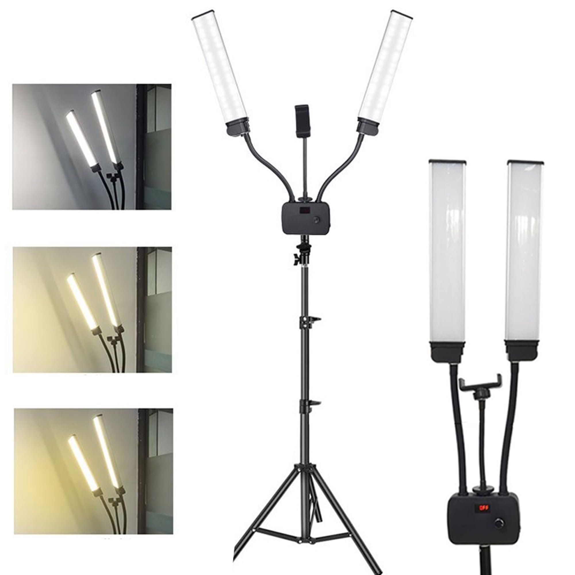 Adjustable Selfie Lash Light Flex Light Pro - Portable Dual LED Lamp with Tripod & Phone Holder, Flexible 2-Point LED Lights for Tattoo & Eyelash Artists | Perfect for Makeup, Beauty Treatments & Content Creation