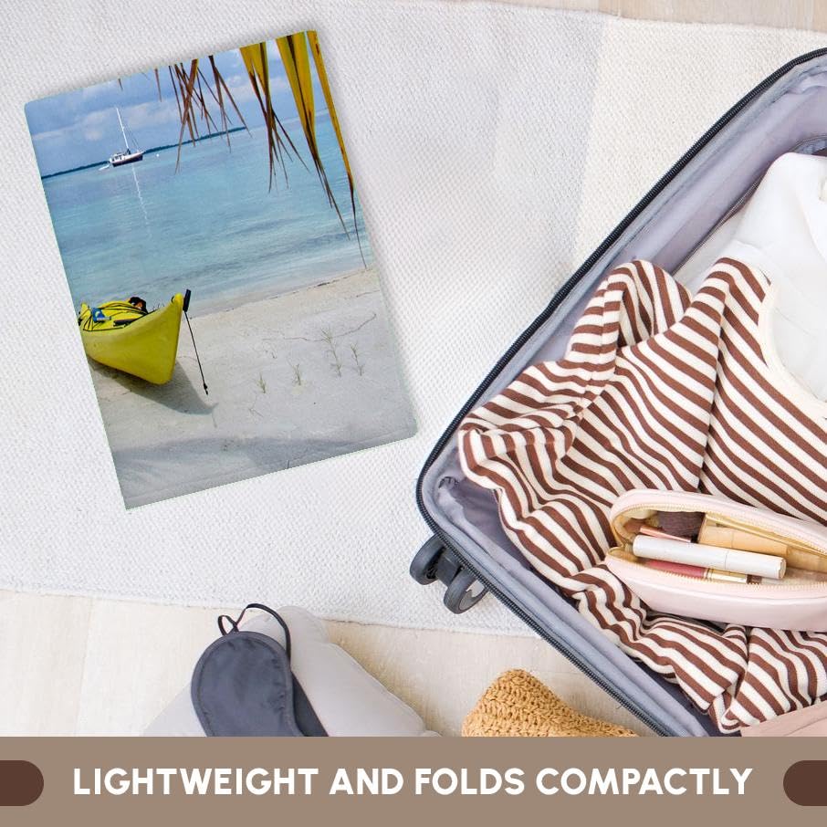 3D Rose Belize Caribbean Sea Kayak on The Beach of Southwater Cay Multicolor Towel 15x22 Inches - Perfect for Beach, Pool, Picnics & Outdoor Adventures