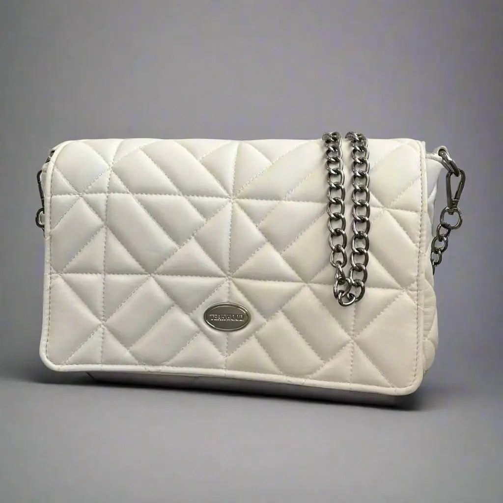 Quilted Soft Leather Crossbody Bag with Chain Strap - Stylish Women's Shoulder Purse for Daily Use, Work & Evening Out