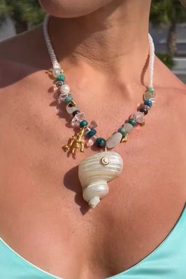 Elegant Freshwater Pearl Conch Shell Necklace for Women - Perfect for Weddings, Parties & Special Occasions