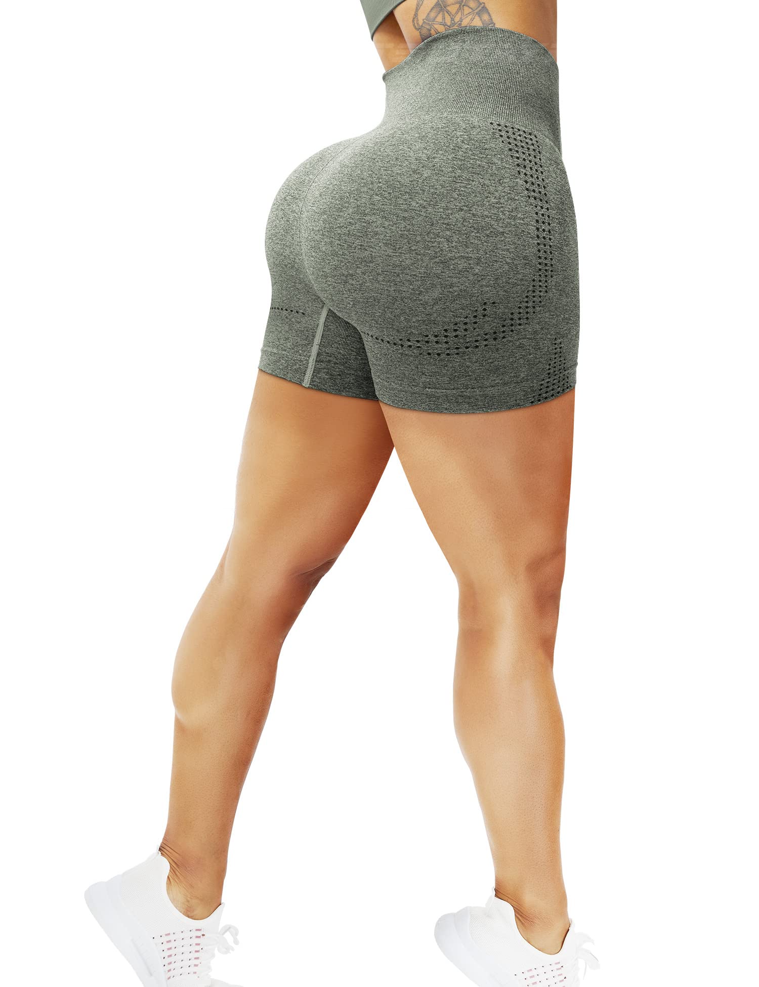 TSUTAYA Women's High Waist Seamless Workout Shorts - Gym Running Cycling Yoga Athletic Shorts for Women - Perfect for Training, Fitness & Lounge Wear