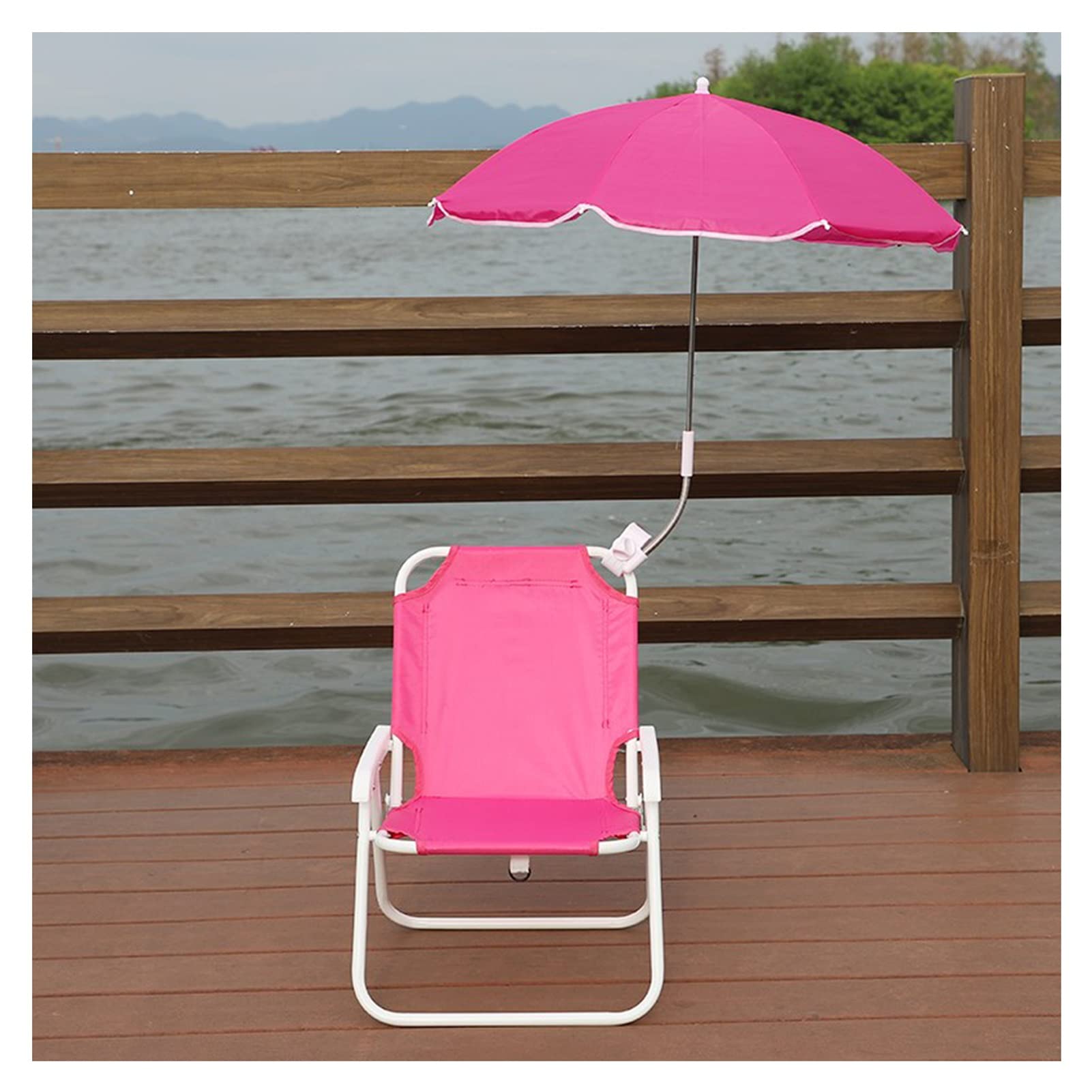 **Kids Camping Chair - Lightweight Portable Folding Beach Chair with Adjustable Sunshade Umbrella, Pink Outdoor Chair for Toddlers & Children - Perfect for Beach, Picnic, Camping & Backyard Play**