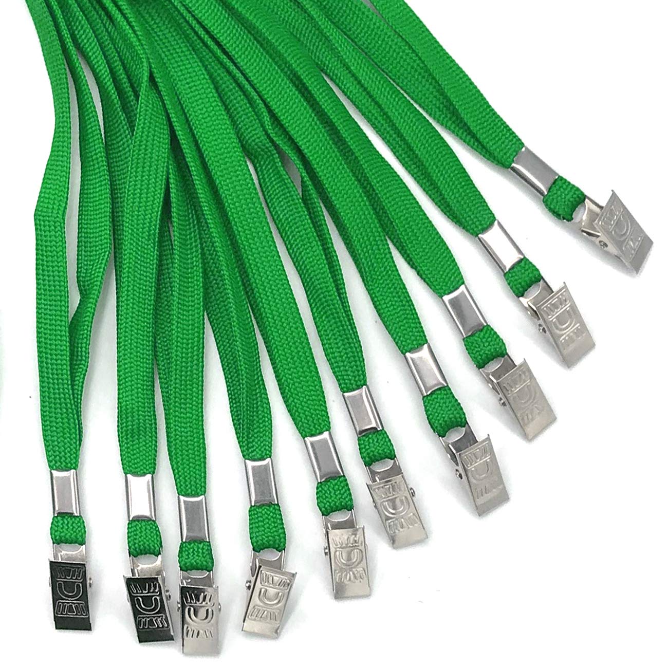 Beebel 100 Pack Green Lanyards with Badge Clip for ID Cards & Events
