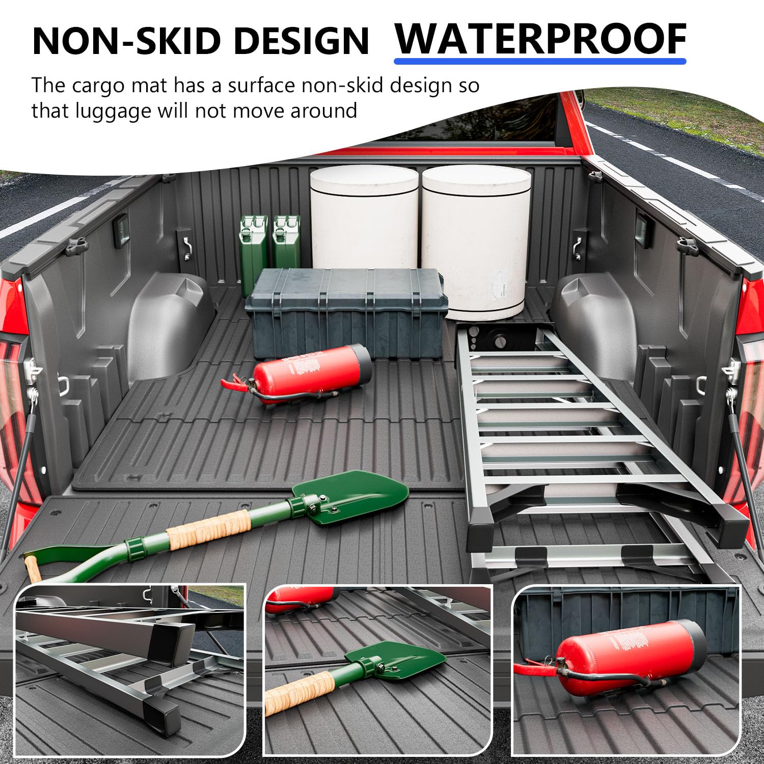 Xipoo 5.5ft Bed Mat & Tailgate Mat for 2022-2025 Toyota Tundra - Heavy Duty Truck Bed Liner & Cargo Mat Accessories (5.5ft Bed Mat + Tailgate Protector) | Perfect for Camping, Hauling, and Outdoor Adventures