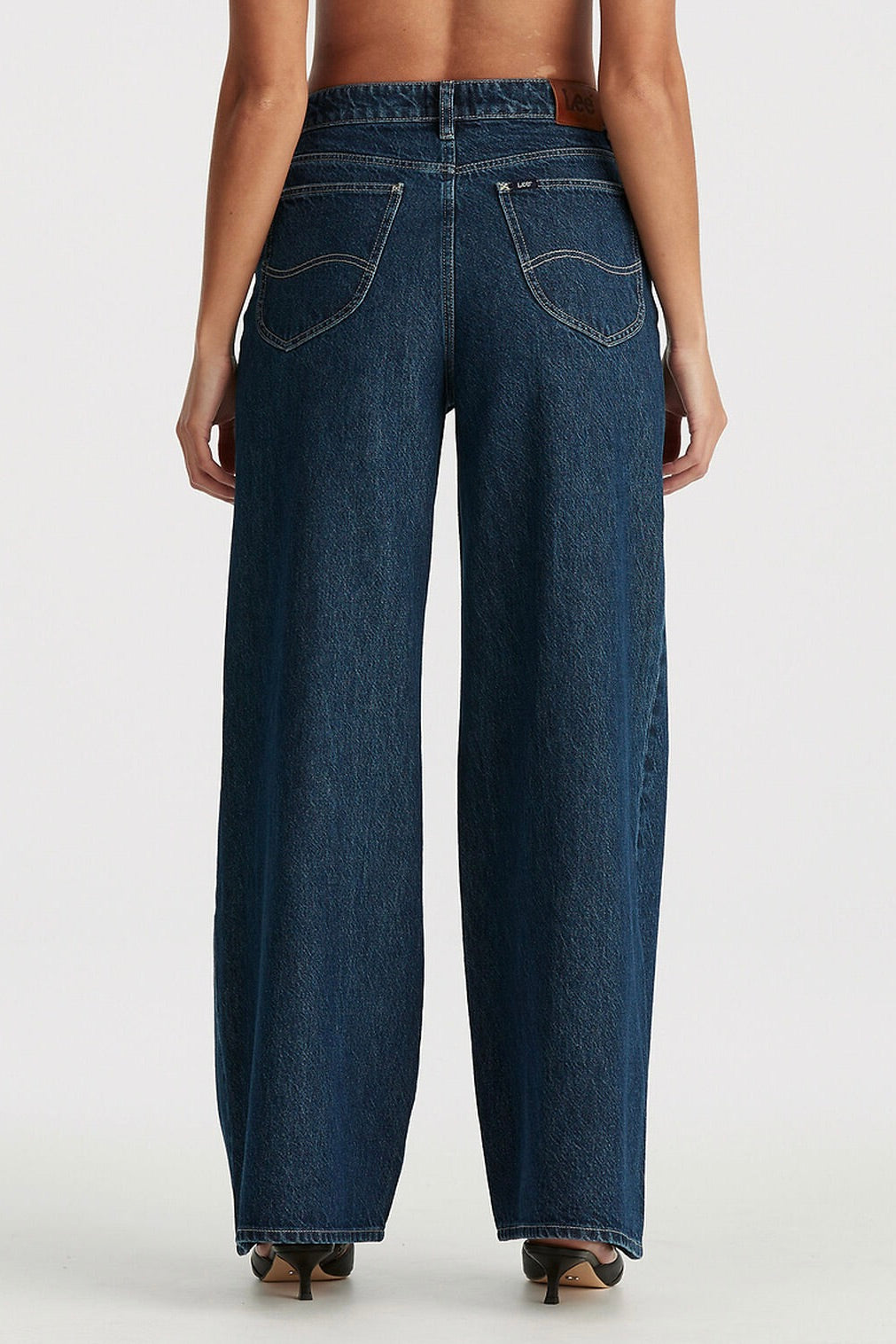 Essential Blue Rinse Mid Relaxed Wide Leg Jeans for Women - Comfortable Stretch Denim Pants for Casual Wear, Work & Everyday Outfits