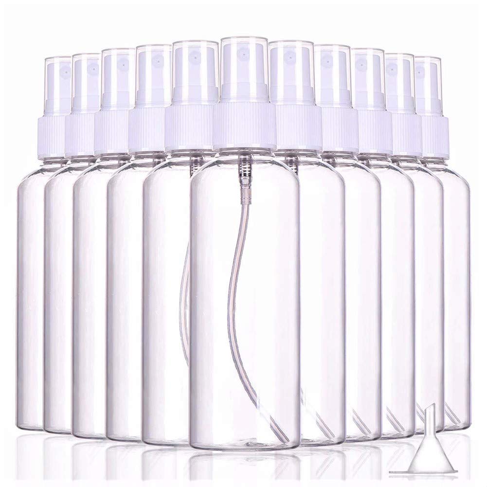 500 Pcs 100ml Clear Plastic Spray Bottles - Refillable Empty Travel Atomizer Bottles for Hair, Skin Care, Cleaning & DIY Solutions | Bulk Wholesale Small Spray Containers