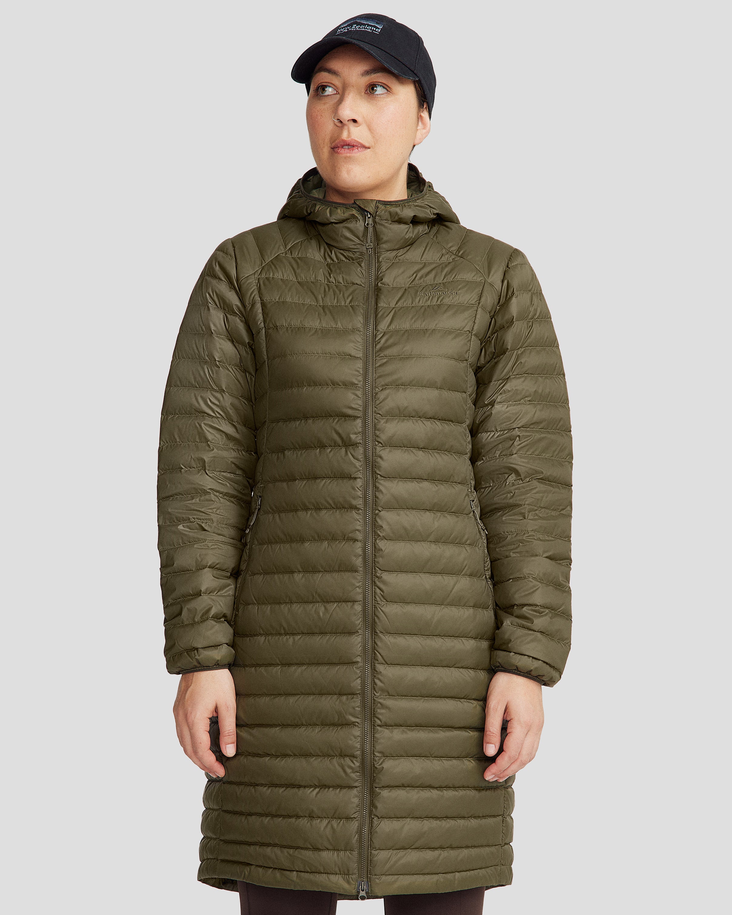 Women's Heli Down Parka Jacket - Light Moss Green | Warm Winter Coat for Cold Weather, Outdoor Activities & Travel